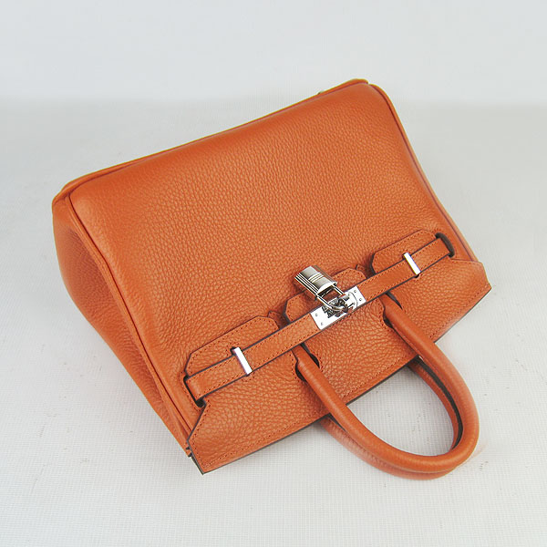 Super A Replica Hermes Togo Leather Birkin 25CM Handbag Orange 6068